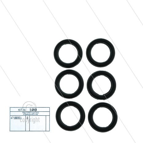 Kit 108 - Set topringen &Oslash;16mm (6x) - Serie 47 - W928