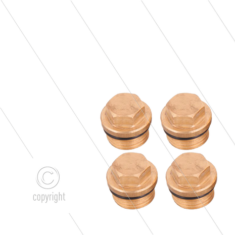 Kit 133 - Set kleppluggen + O-ring (4x) - M18x1,5x10 - Serie Greenjet + Cleanmatic + Bluetime