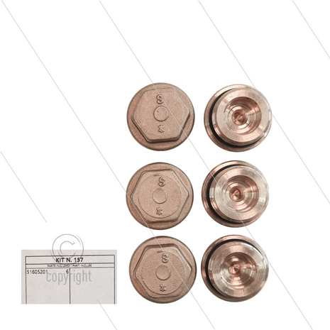 Kit 157 - Set kleppluggen + O-ring (6x) - M24x1,5x11,2 - Serie 51 Misting