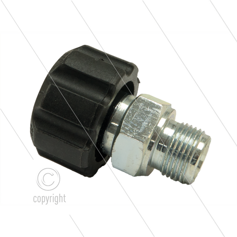 M22x1,5 - snelkoppeling wartel - messing - 250 Bar - &Oslash;14mm - max 150&deg;C - 1/4&quot; bu