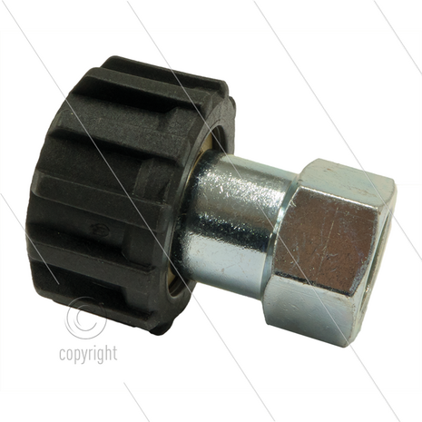 M22x1,5 - snelkoppeling wartel - messing - 250 Bar - &Oslash;14mm - max 150&deg;C - 3/8&quot; bi