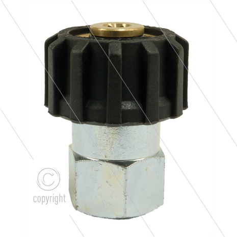 M22x1,5 - snelkoppeling wartel - messing - 250 Bar - &Oslash;14mm - max 150&deg;C - 1/2&quot; bi