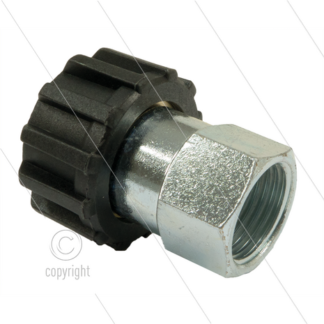 M22x1,5 - snelkoppeling wartel - messing - 250 Bar - &Oslash;14mm - max 150&deg;C - 1/2&quot; bi