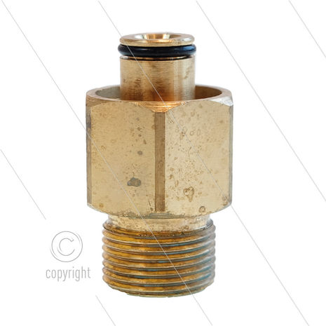 Adapter K-Lock-6 - messing - M22x1,5 bu x TR22 bi - K&auml;rcher nieuwe machine naar oude slang