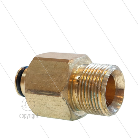 Adapter K-Lock-6 - messing - M22x1,5 bu x TR22 bi - K&auml;rcher nieuwe machine naar oude slang