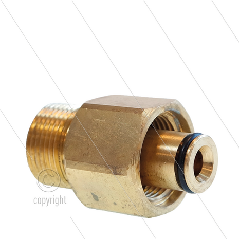 Adapter K-Lock-6 - messing - M22x1,5 bu x TR22 bi - K&auml;rcher nieuwe machine naar oude slang
