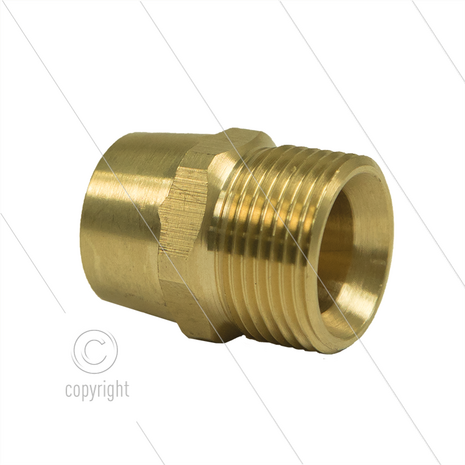 M22x1,5 - snelkoppeling nippel - messing - 250 Bar - &Oslash;14mm - max 150&deg;C - 1/8&quot; bi