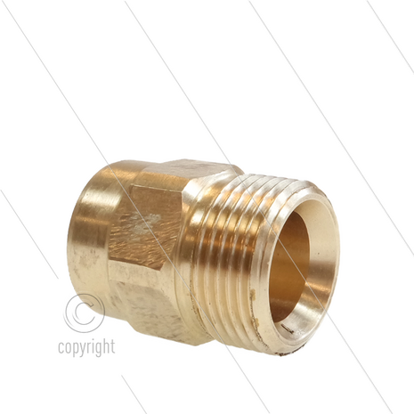 M22x1,5 - snelkoppeling nippel - messing - 250 Bar - &Oslash;14mm - max 150&deg;C - 3/8&quot; bi