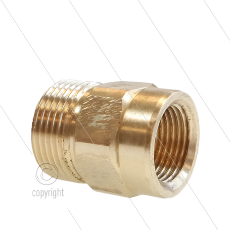 M22x1,5 - snelkoppeling nippel - messing - 250 Bar - &Oslash;14mm - max 150&deg;C - 3/8&quot; bi