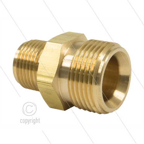 M22x1,5 - snelkoppeling nippel - messing - 250 Bar - &Oslash;14mm - max 150&deg;C - 3/8&quot; bu