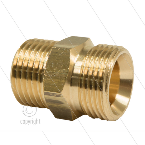 M22x1,5 - snelkoppeling nippel - messing - 250 bar - &Oslash;14mm - max 150&deg;C - 1/2&quot; bu
