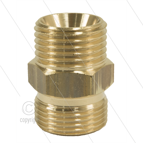 M22x1,5 - snelkoppeling nippel - messing - 250 bar - &Oslash;14mm - max 150&deg;C - 1/2&quot; bu