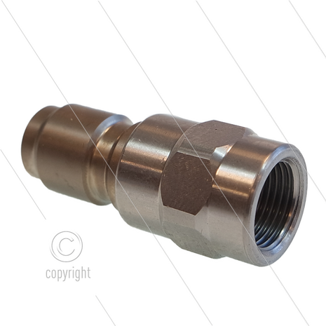 RP3100 - nippel - RVS - 250 Bar - &Oslash;17,8mm - max 150&deg;C - 3/8&quot; bi