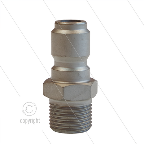 RP3100 - nippel - RVS - 250 Bar - &Oslash;17,8mm - max 150&deg;C - 3/8&quot; bu