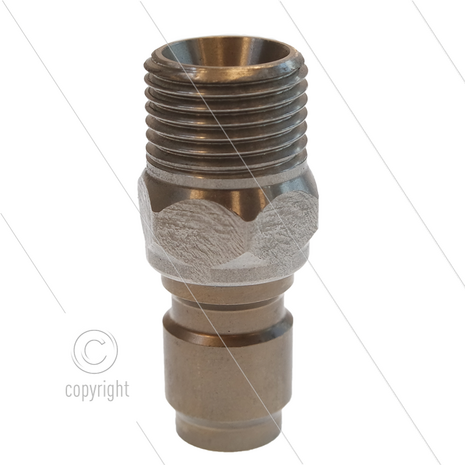 RP3100 - nippel - RVS - 250 Bar - &Oslash;17,8mm - max 150&deg;C - 1/2&quot; bu