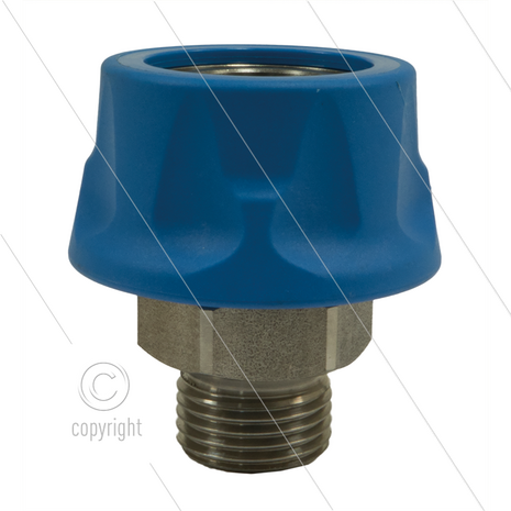 RP3100 - koppeling - RVS - met kunststof ring - 250 Bar - max 150&deg;C - 1/2&quot; bu