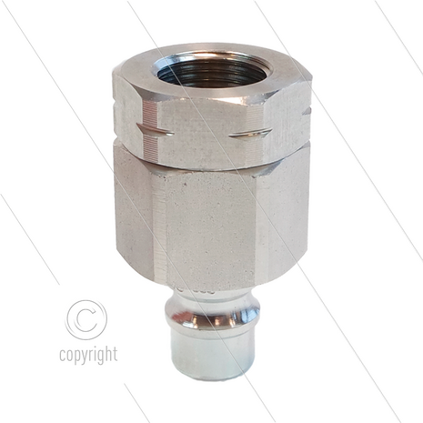 Snap-Tite - nippel - met klep - RVS - 276 Bar - 3/8&quot; bi