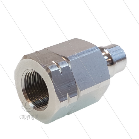 Snap-Tite - nippel - met klep - RVS - 276 Bar - 3/8&quot; bi