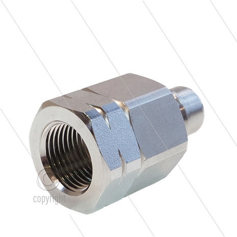 Snap-Tite - nippel - met klep - RVS - 259 Bar - 1/2&quot; bi
