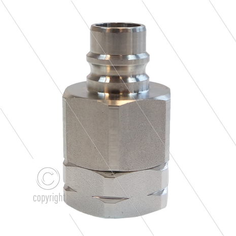 Snap-Tite - nippel - met klep - RVS - 103 Bar - 1 1/2&quot; bi