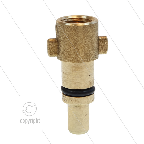 Bajonetnippel 1/4&quot; bi - messing - pin &Oslash;14mm - passend op KEW