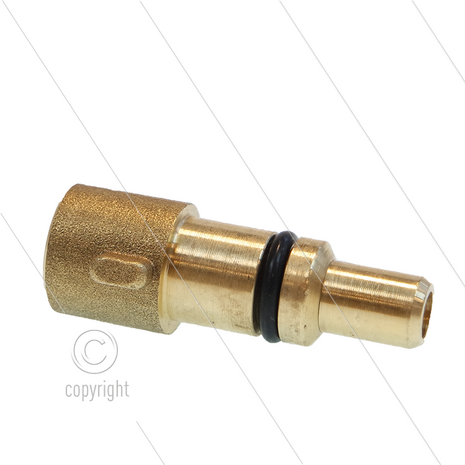 Bajonetnippel 1/4&quot; bi - messing - pin &Oslash;14mm - passend op KEW