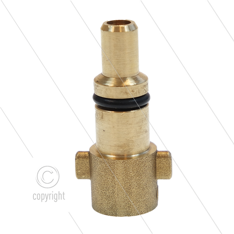 Bajonetnippel 1/4&quot; bi - messing - pin &Oslash;14mm - passend op KEW