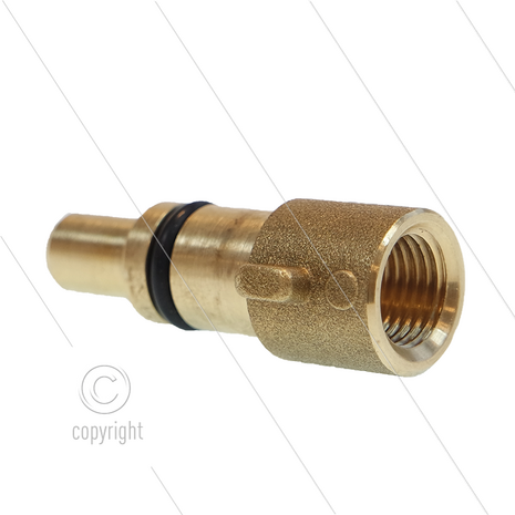 Bajonetnippel 1/4&quot; bi - messing - pin &Oslash;14mm - passend op KEW