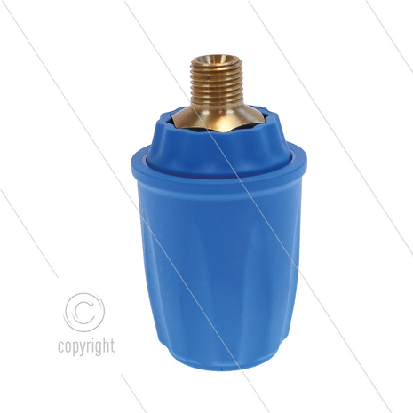 Voorzetkoppeling - ARS25P - 1/4&quot; bu - messing - blauw - passend op KEW - ontkoppelt naar achteren