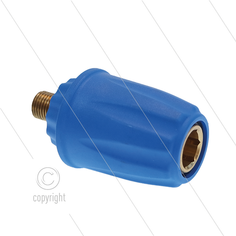 Voorzetkoppeling - ARS25P - 1/4&quot; bu - messing - blauw - passend op KEW - ontkoppelt naar achteren