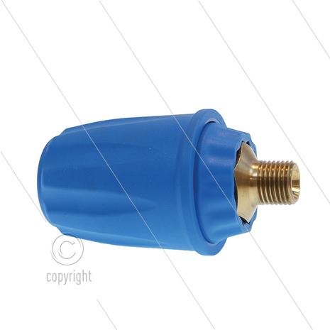 Voorzetkoppeling - ARS25P - 1/4&quot; bu - messing - blauw - passend op KEW - ontkoppelt naar achteren