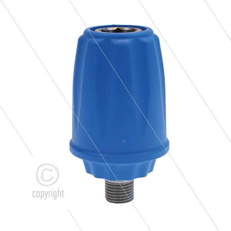 Voorzetkoppeling - ARS25P - 1/4&quot; bu - RVS - blauw - passend op KEW - ontkoppelt naar achteren