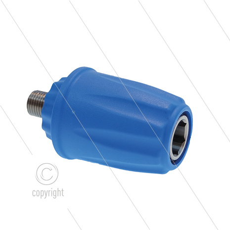 Voorzetkoppeling - ARS25P - 1/4&quot; bu - RVS - blauw - passend op KEW - ontkoppelt naar achteren