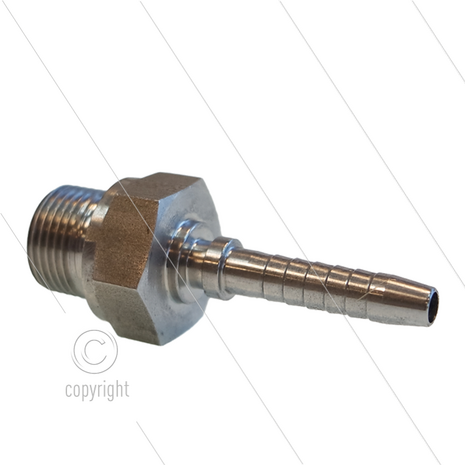 Persnippel - RVS - 1/4&quot; - 3/8&quot; buitendraad - SW22