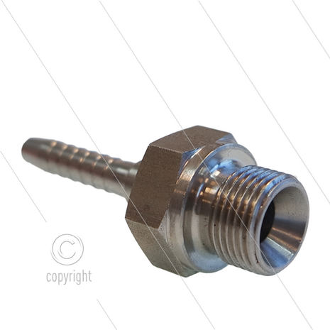 Persnippel - RVS - 1/4&quot; - 3/8&quot; buitendraad - SW22