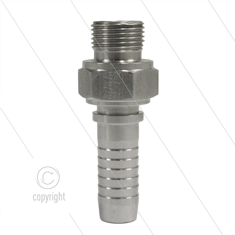 Persnippel (PH) - RVS - 3/8&quot; - 3/8&quot; buitendraad - SW22