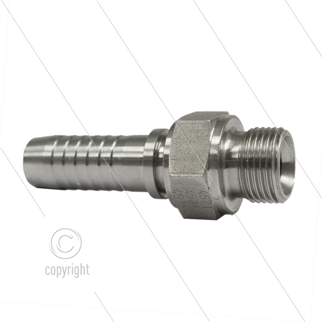 Persnippel (VT) - RVS - 1/2&quot; - 3/8&quot; buitendraad - SW22