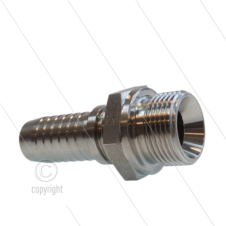 Persnippel - RVS - 3/4&quot; - 3/4&quot; buitendraad - SW32