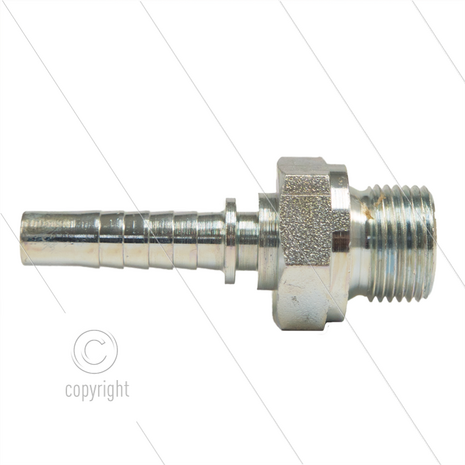 Persnippel - staal - 1/4&quot; - 1/4&quot; buitendraad - SW19