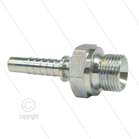 Persnippel - staal - 1/4&quot; - 1/4&quot; buitendraad - SW19
