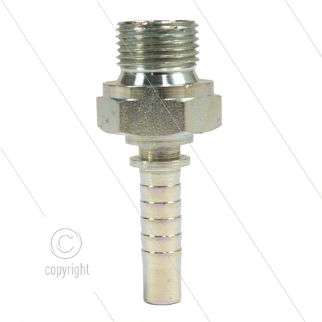 Persnippel - staal - 1/4&quot; - 1/4&quot; buitendraad - SW19