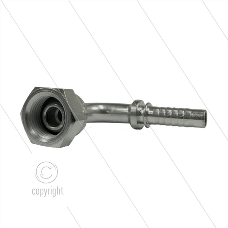 Persnippel - staal - 1/4&quot; - 1/4&quot; wartel - 90&deg; gebogen - SW19