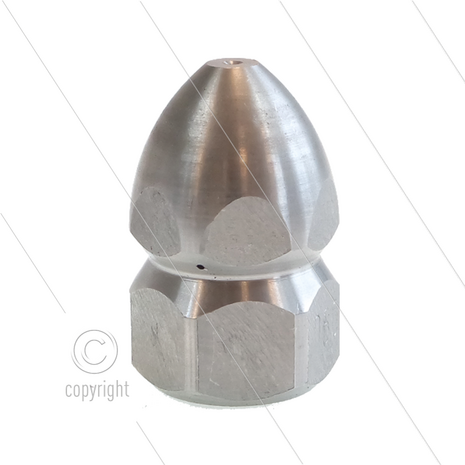 Rioolnozzle (kruiper) - Zonder voorboring - 0.070 - 4x0.80 - 3/8&quot; bi - SW22 - RVS