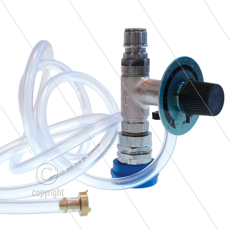 Schuiminjector KEW - RVS - max 250 Bar - 15l/min - 2m zuigslang met zeef - voor agressieve vloeistoffen o.a. Chloor - regelbaar 0 tot 5 %