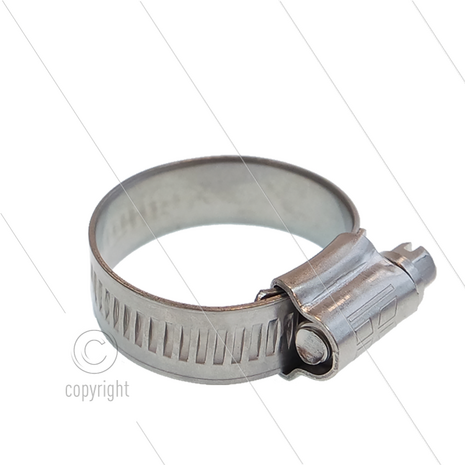Slangklem - RVS - met wormschroef - 12mm breed - &Oslash;32 tot 50mm - 2 stuks