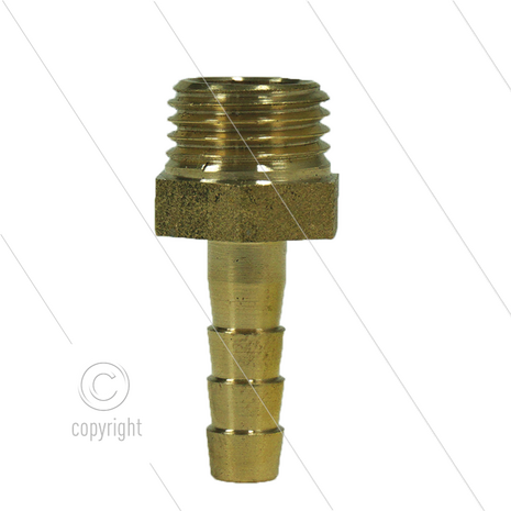 Slangpilaar - messing - &Oslash;6mm - 1/4&quot; bu