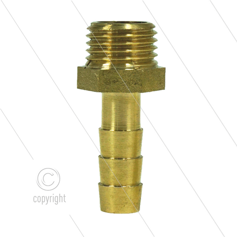 Slangpilaar - messing - &Oslash;8mm - 1/4&quot; bu