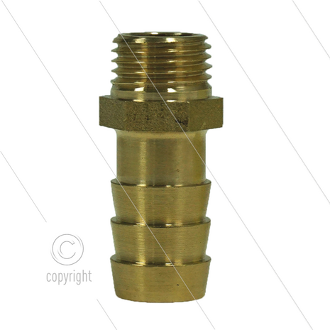 Slangpilaar - messing - &Oslash;13mm - 1/4&quot; bu