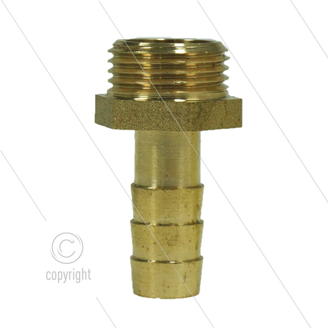 Slangpilaar - messing - &Oslash;10mm - 3/8&quot; bu