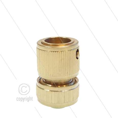 Snelkoppeling - LD - messing - slangaansluiting - met waterstop - 12 / 15 mm